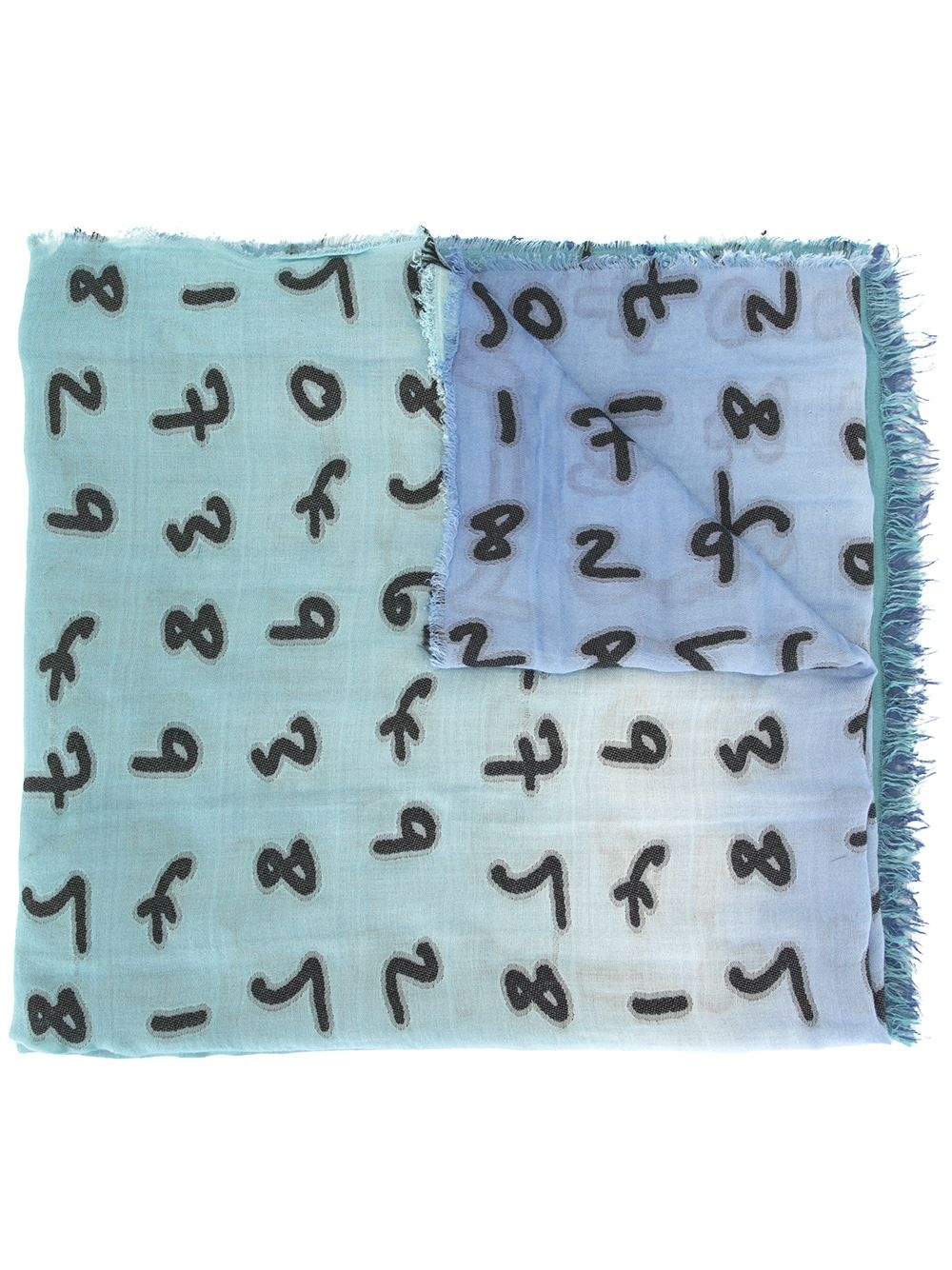 numbers print ombré scarf - 1