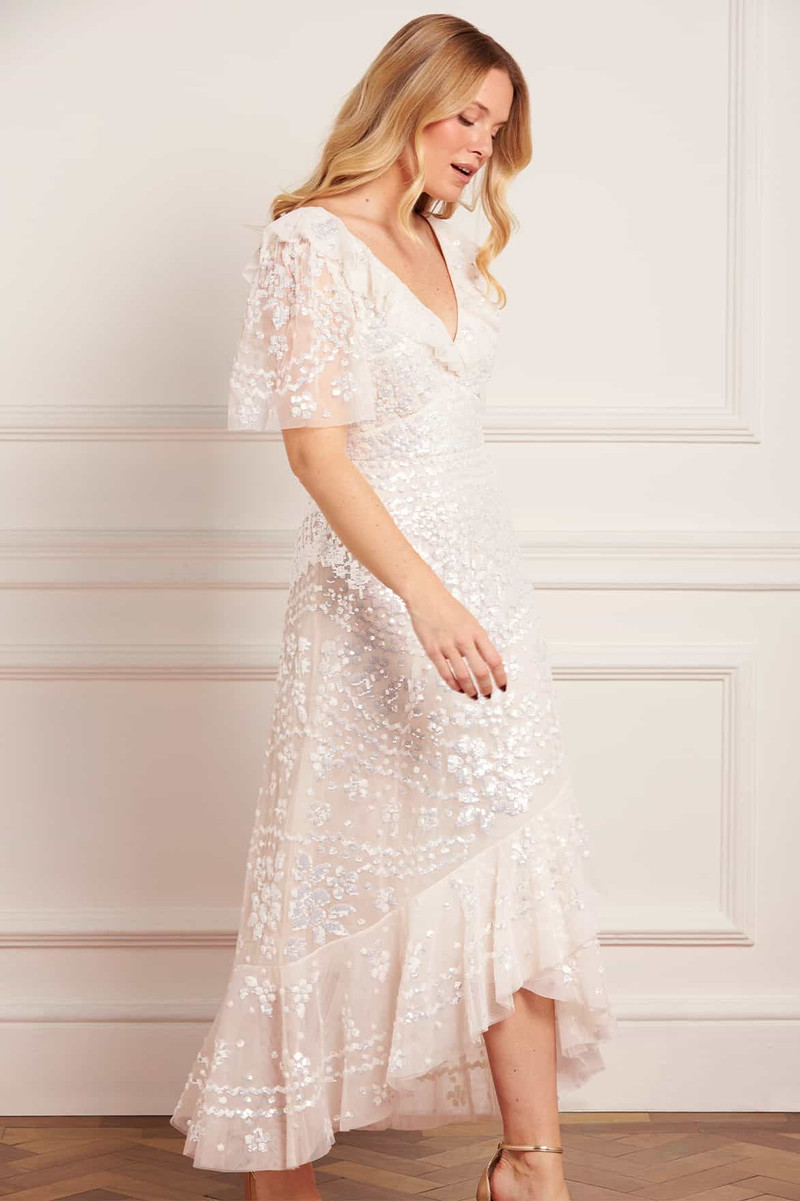 Needle & Thread Anais Sequin Frill Ankle Gown outlook