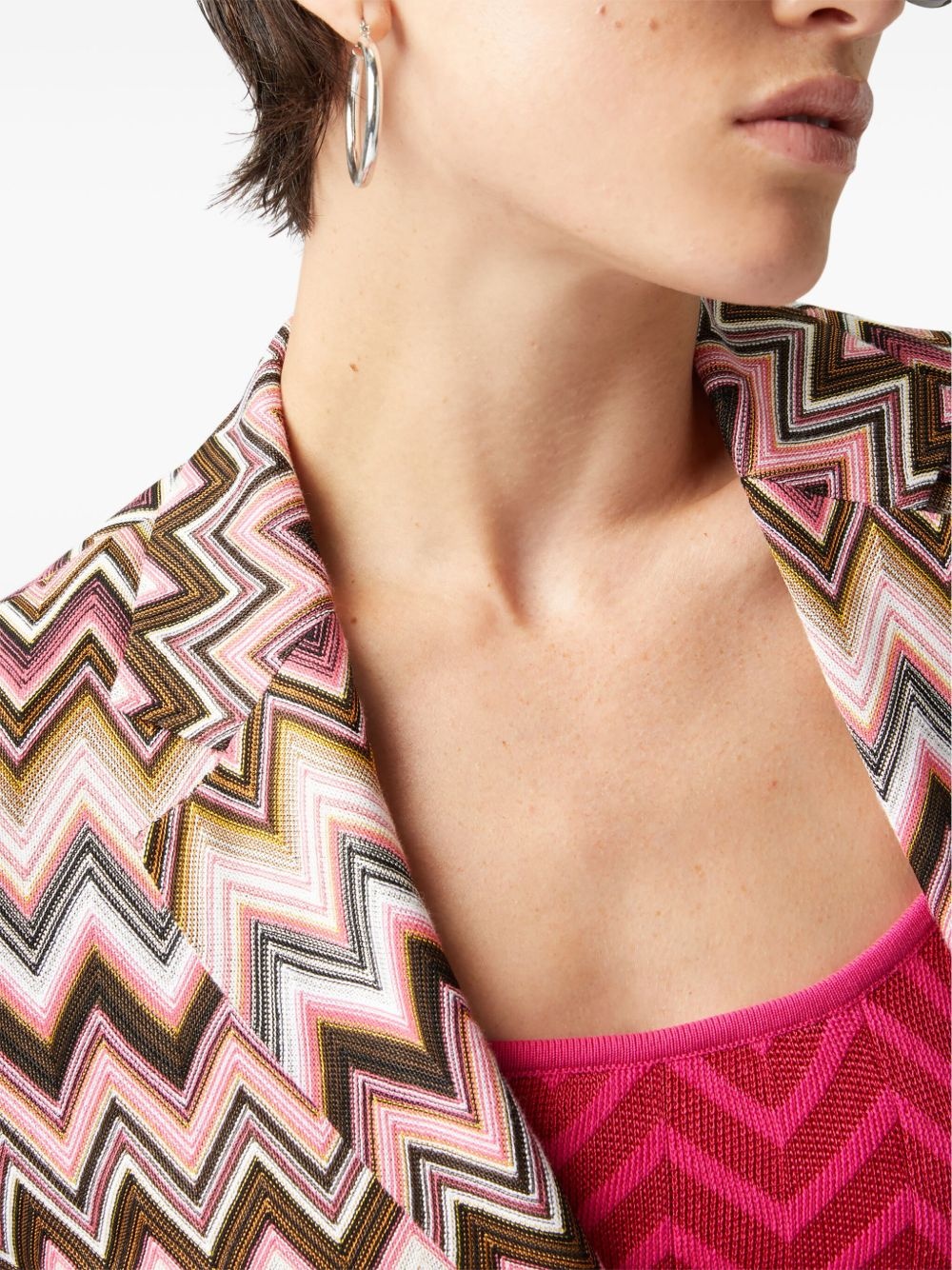 zigzag-woven blazer - 4