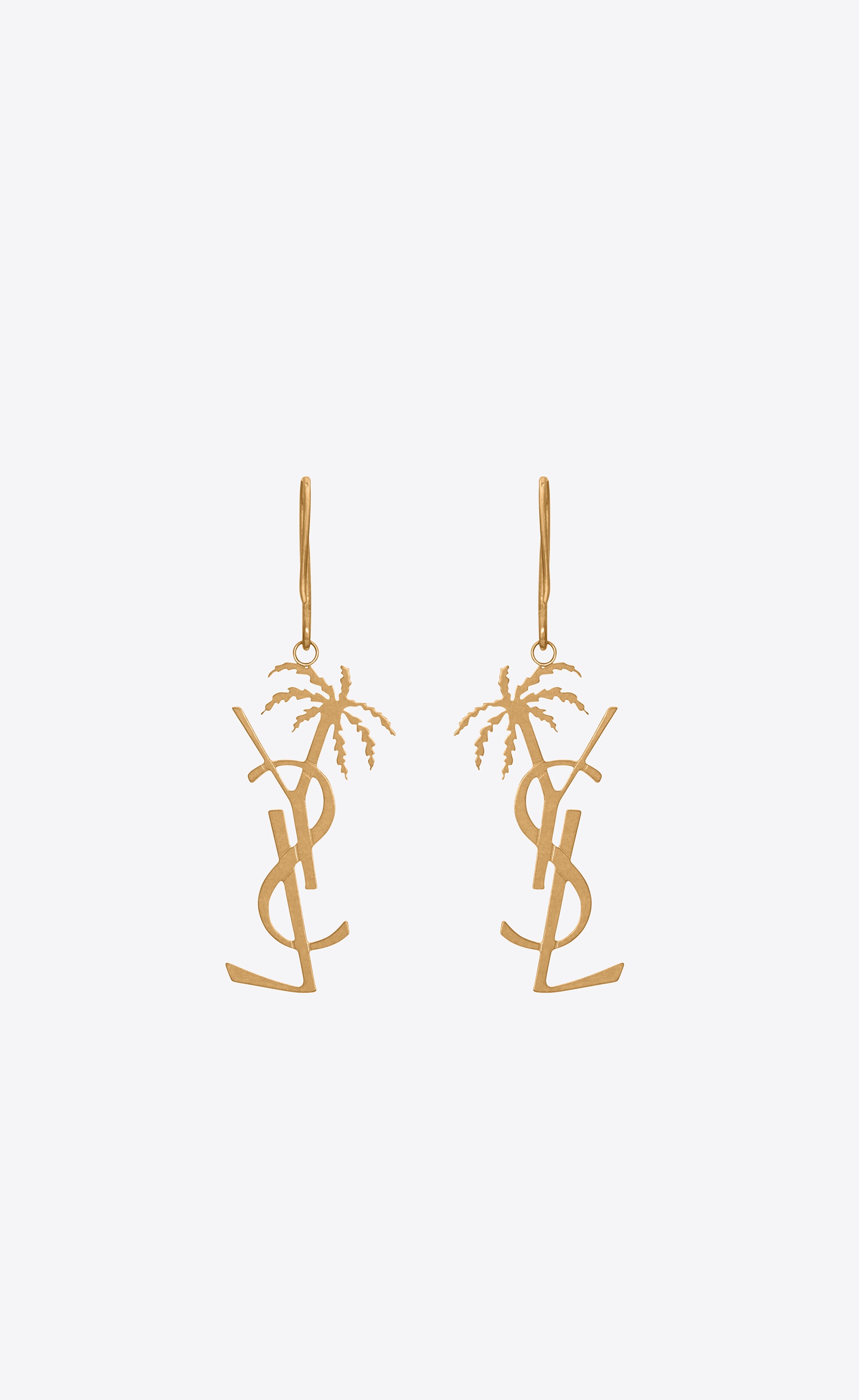 monogram palm earrings in metal - 2
