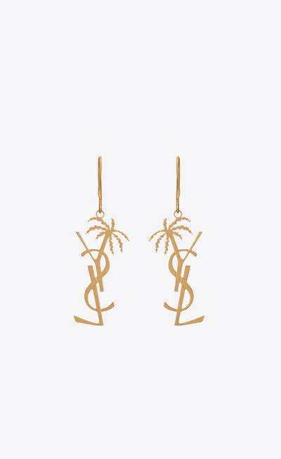 SAINT LAURENT monogram palm earrings in metal outlook