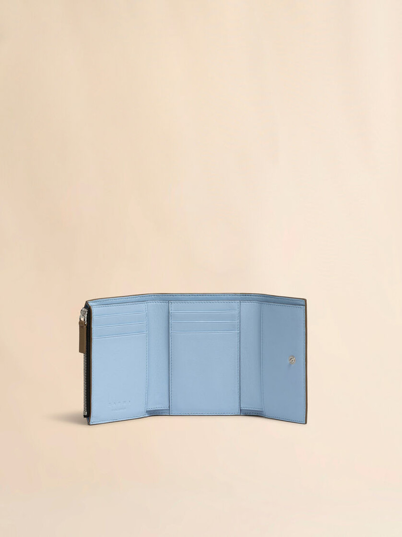 Marni BROWN LEATHER TRIFOLD WALLET WITH MARNI MENDING outlook