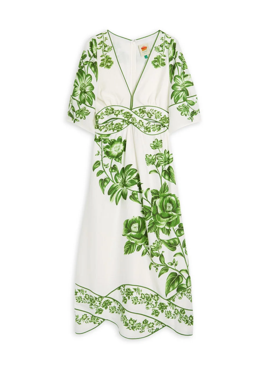 Farm Rio Floral-print Linen-blend Maxi Dress - 1