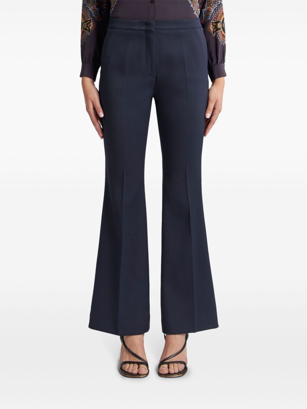 gabardine flared trousers - 2