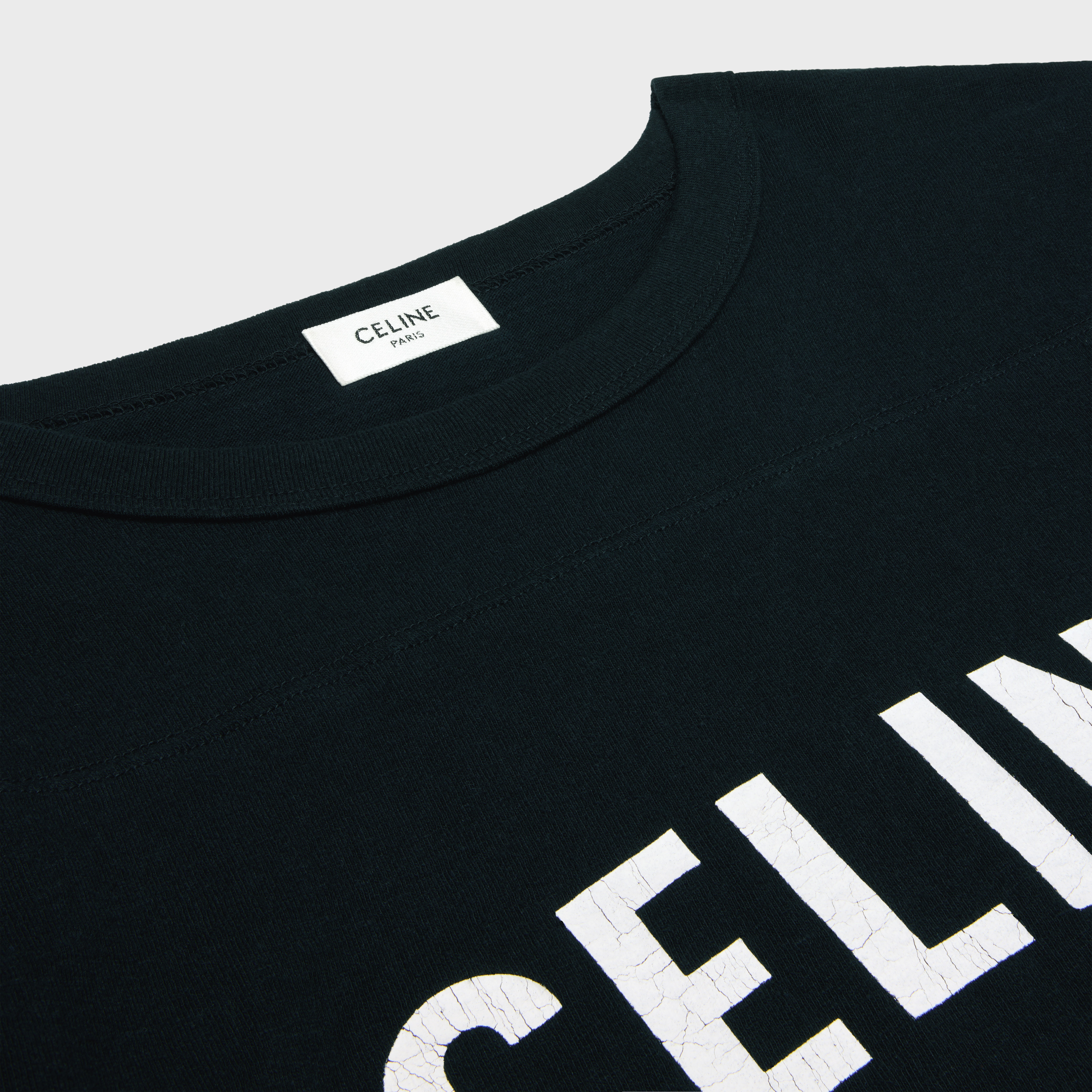 celine paris boxy t-shirt in cotton jersey - 3