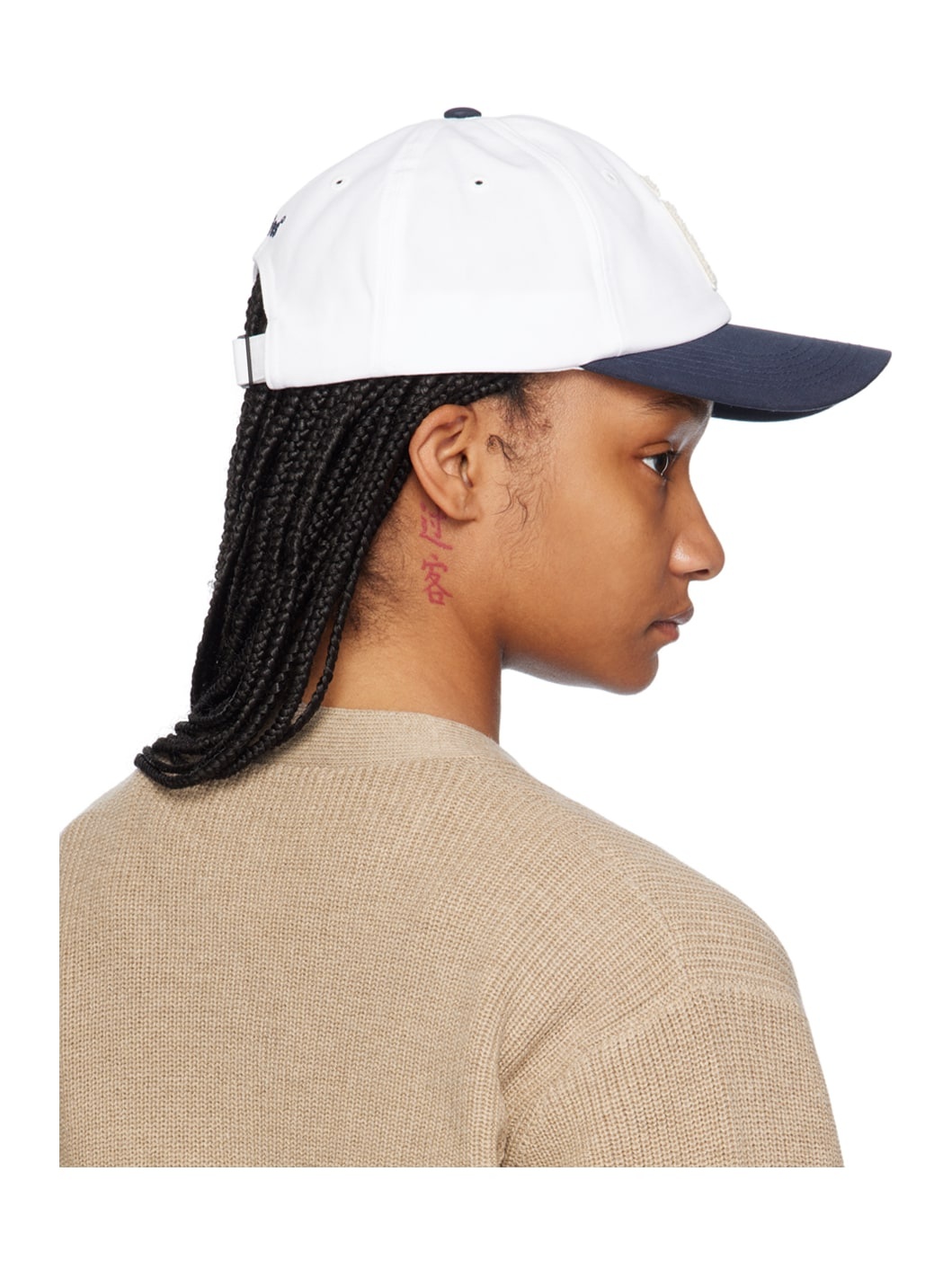 White & Navy Booster Patch Cap - 3