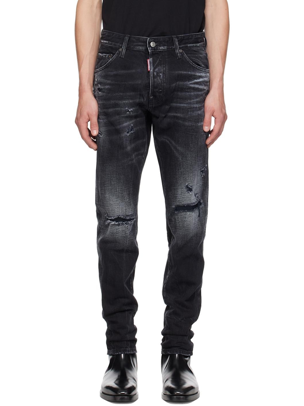 Black Warp Wash Cool Guy Jeans - 1