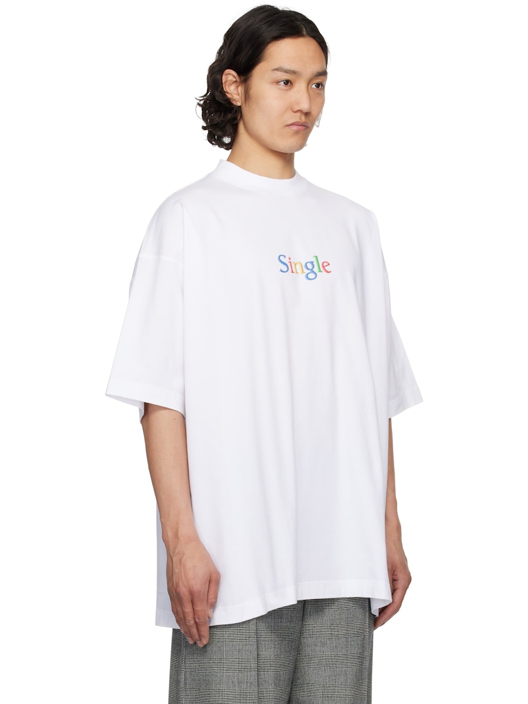White 'Single' Oversized T-shirt - 2