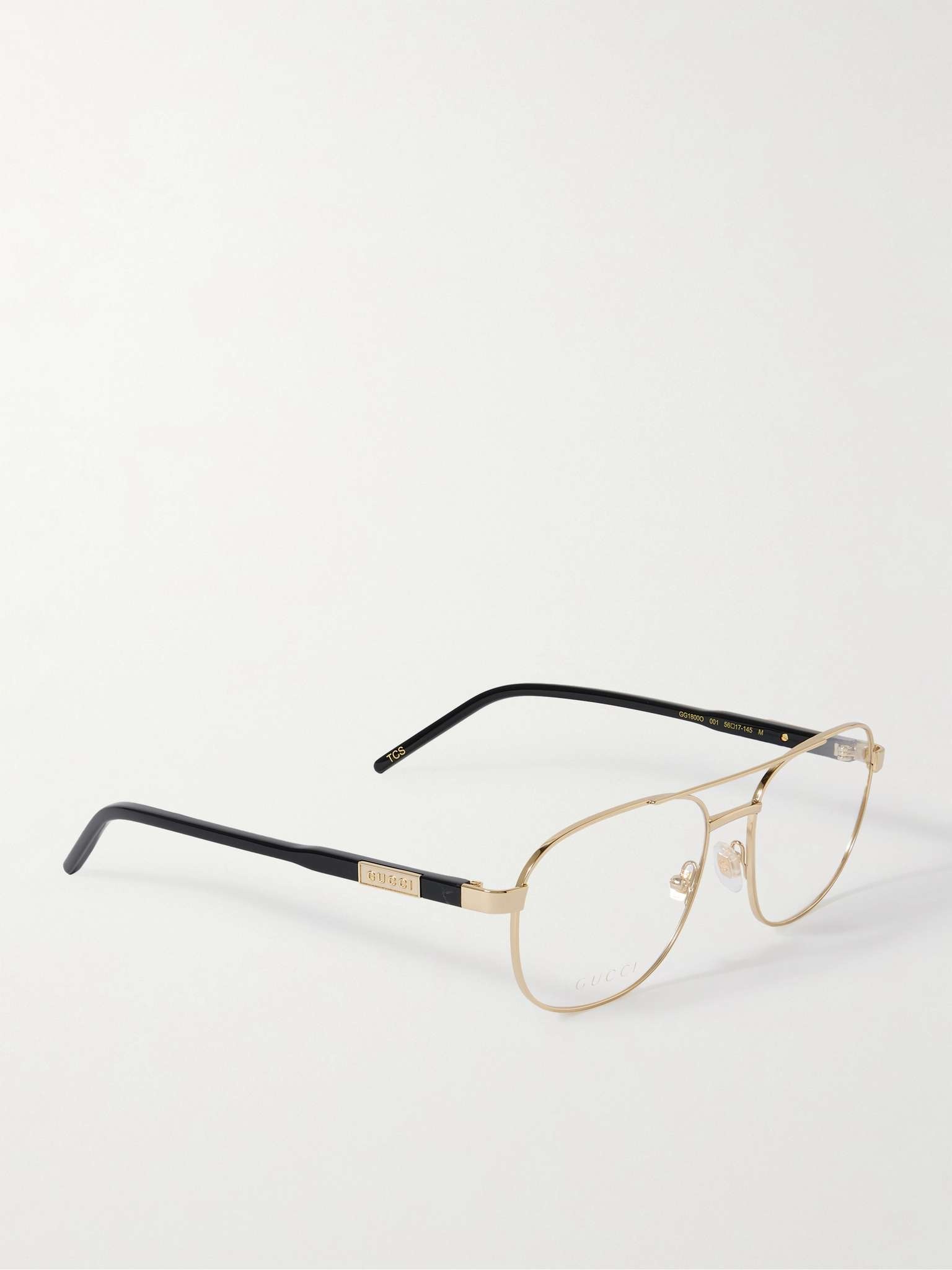 GUCCI Aviator-Style Gold-Tone and Acetate Optical Glasses