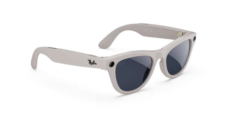 Ray-Ban Meta Skyler (Gen 1), Shiny Chalky Gray / Clear to Sapphire Transitions®, Standard 3