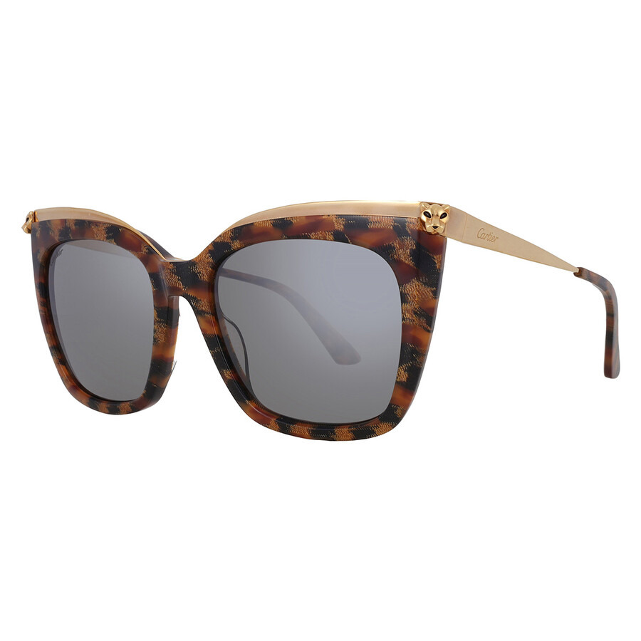 Cartier Silver Cat Eye Ladies Sunglasses CT0030S 004 53 - 2