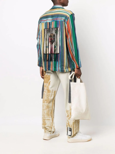 Song for the Mute vertical-stripe shirt jacket outlook