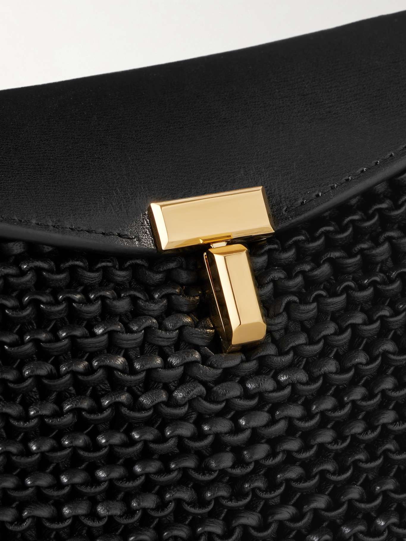 T-Lock woven leather clutch Black - 4