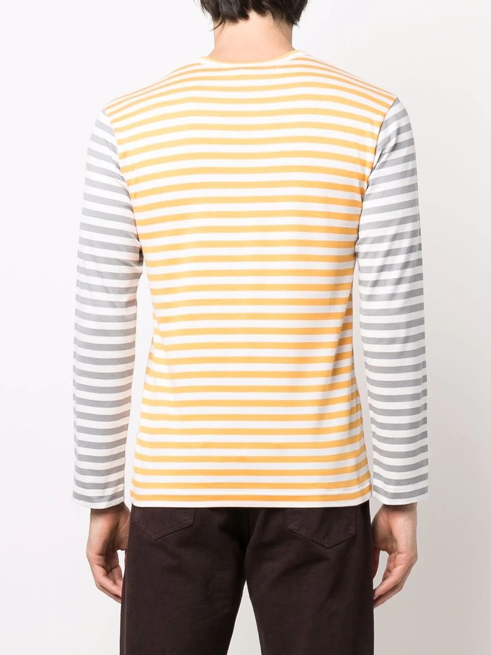 logo-embroidered striped T-shirt - 4