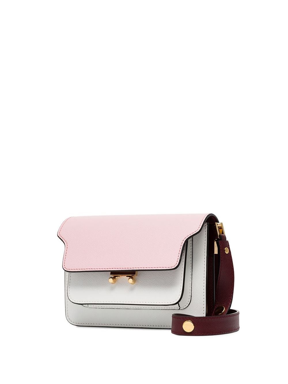 pink, white and red trunk bicolour small leather shoulder bag - 4