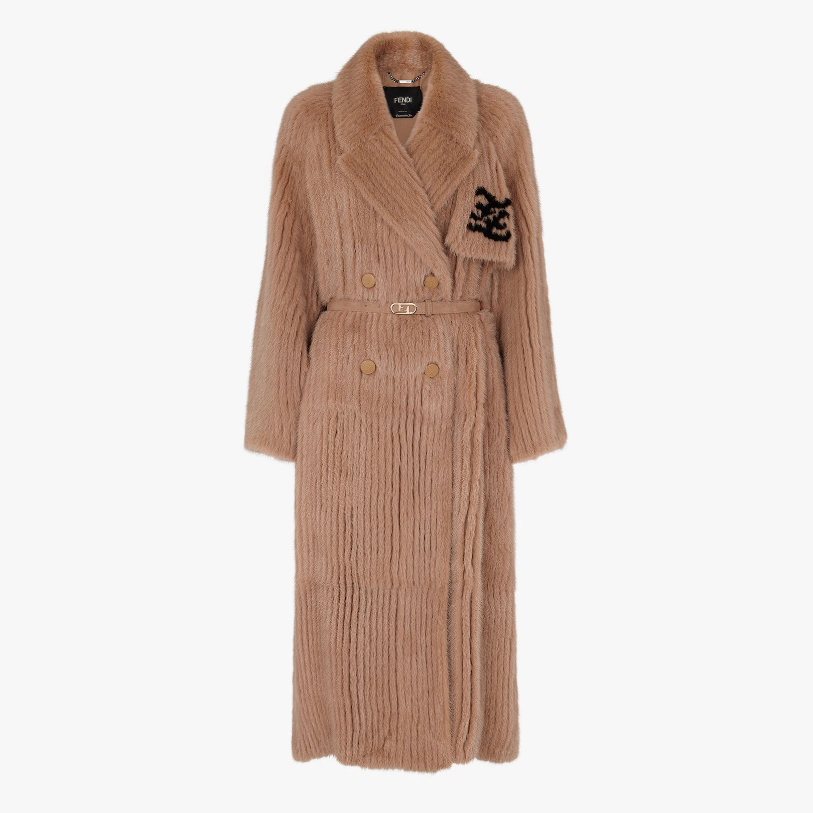 Brown mink trench coat - 1