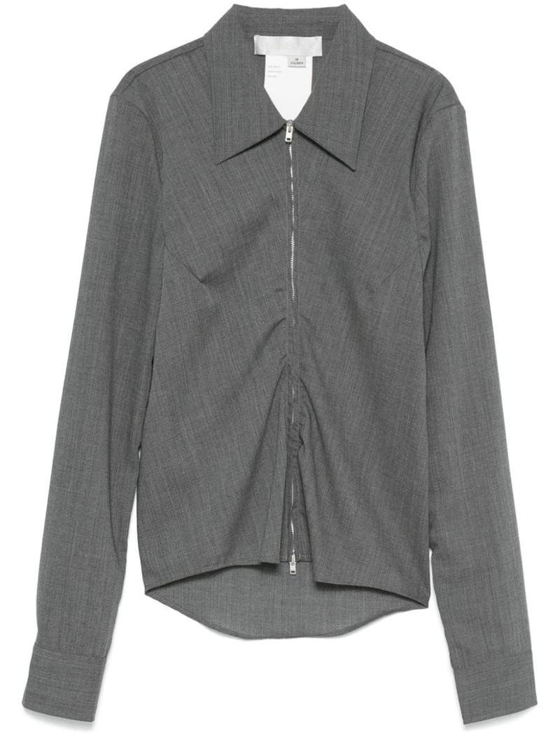 Slim Zip Shirt Ripe Antracite Grainy Wool 1