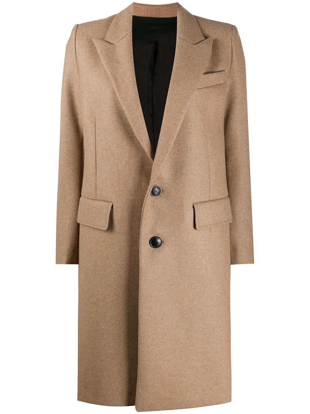 sinlge-breasted mid-length coat - 1