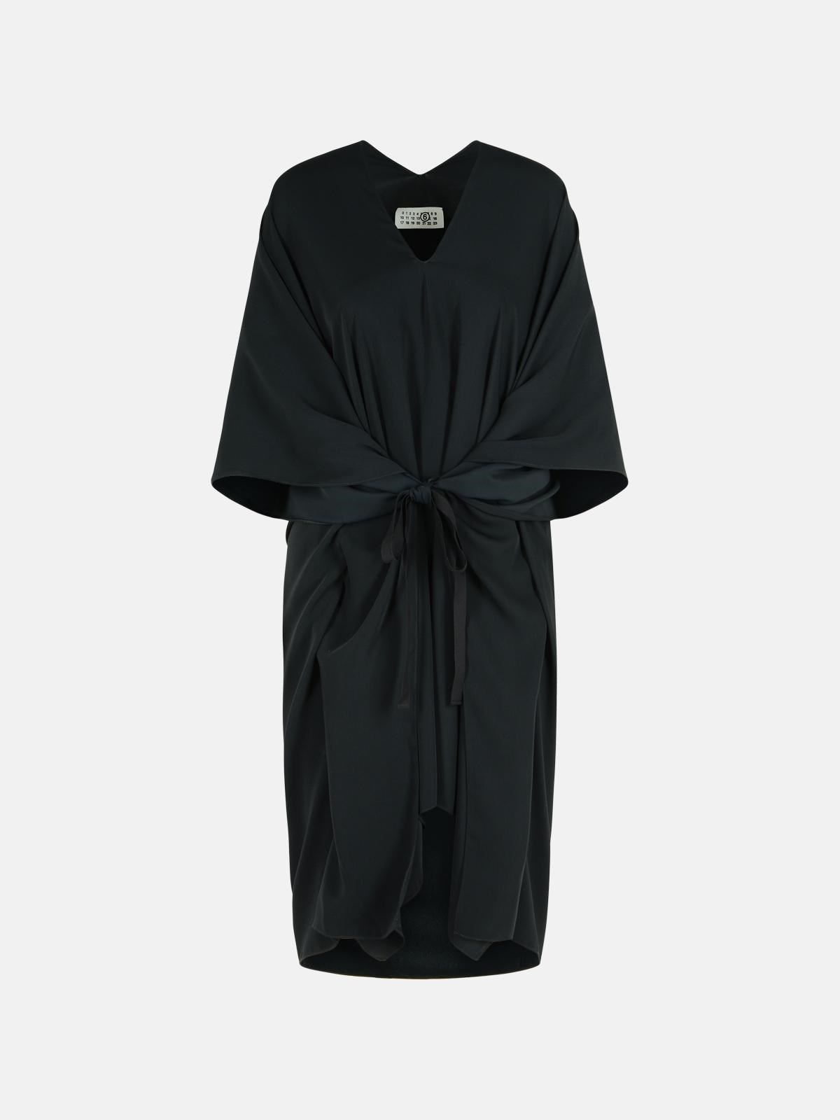 BLACK POLYESTER DRESS - 1