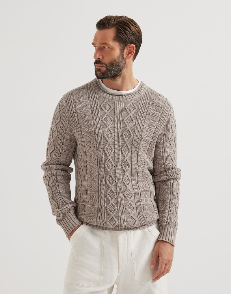 Cotton fisherman's cable sweater 2