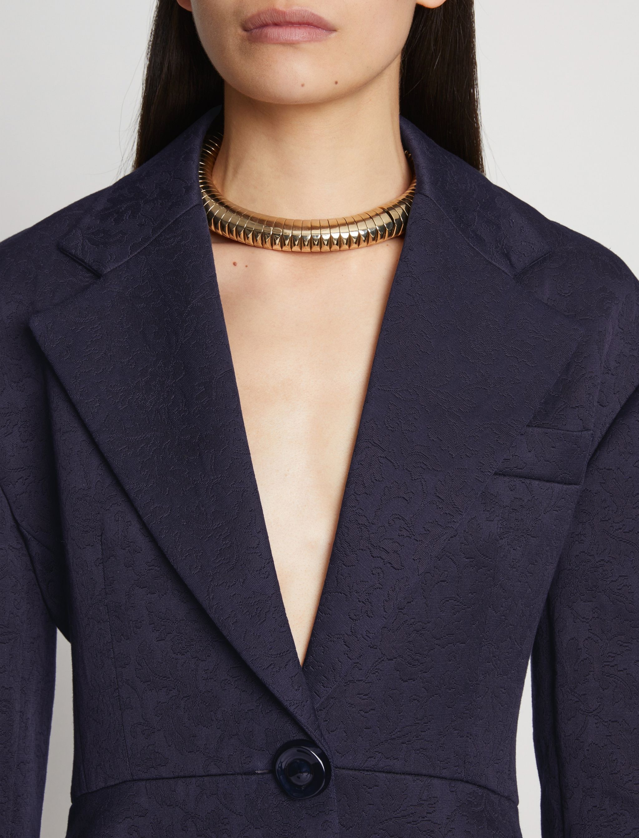 Cotton Wool Jacquard Blazer - 6