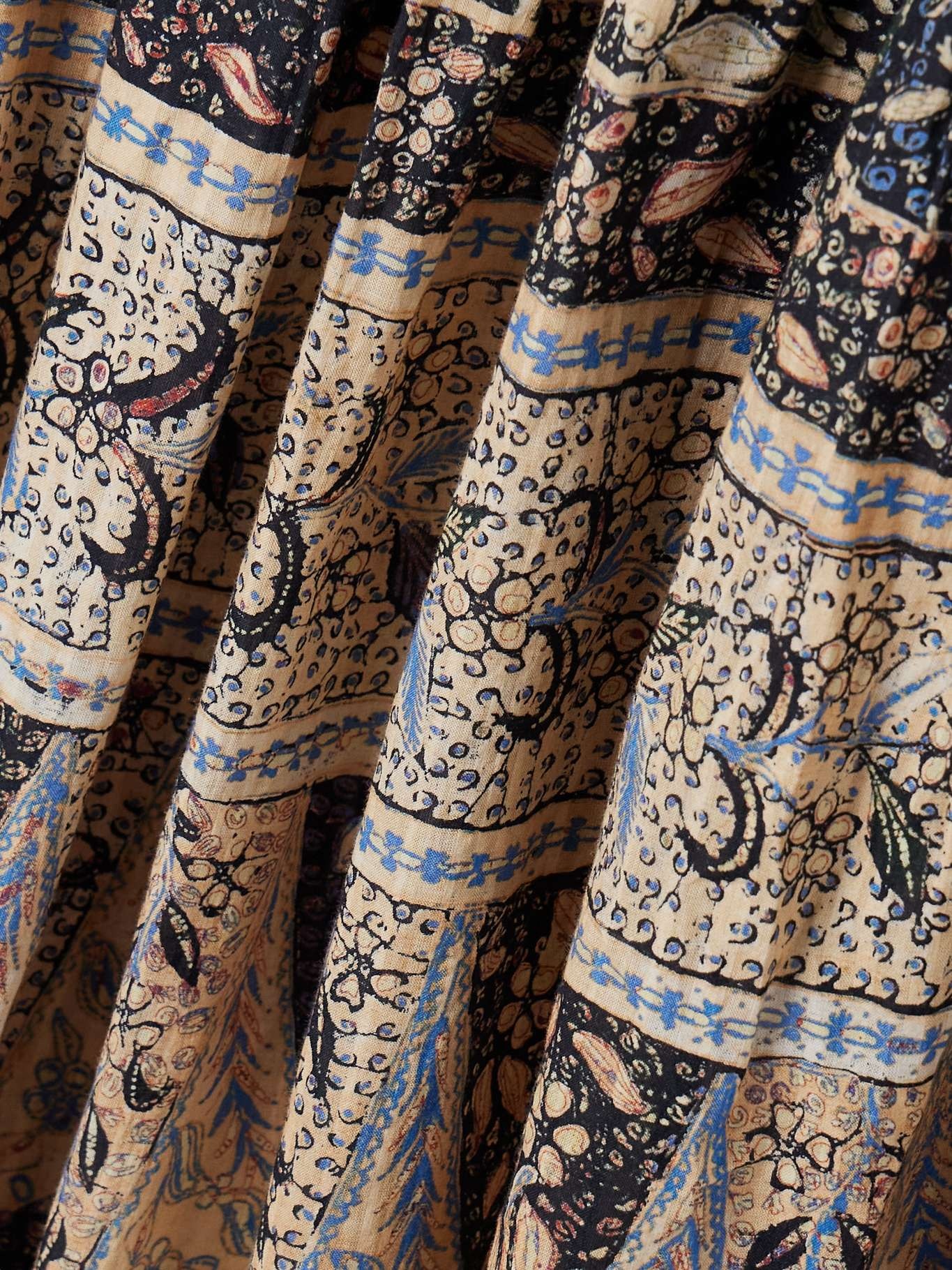 Essie smocked tiered printed cotton-blend voile midi dress Brown - 4