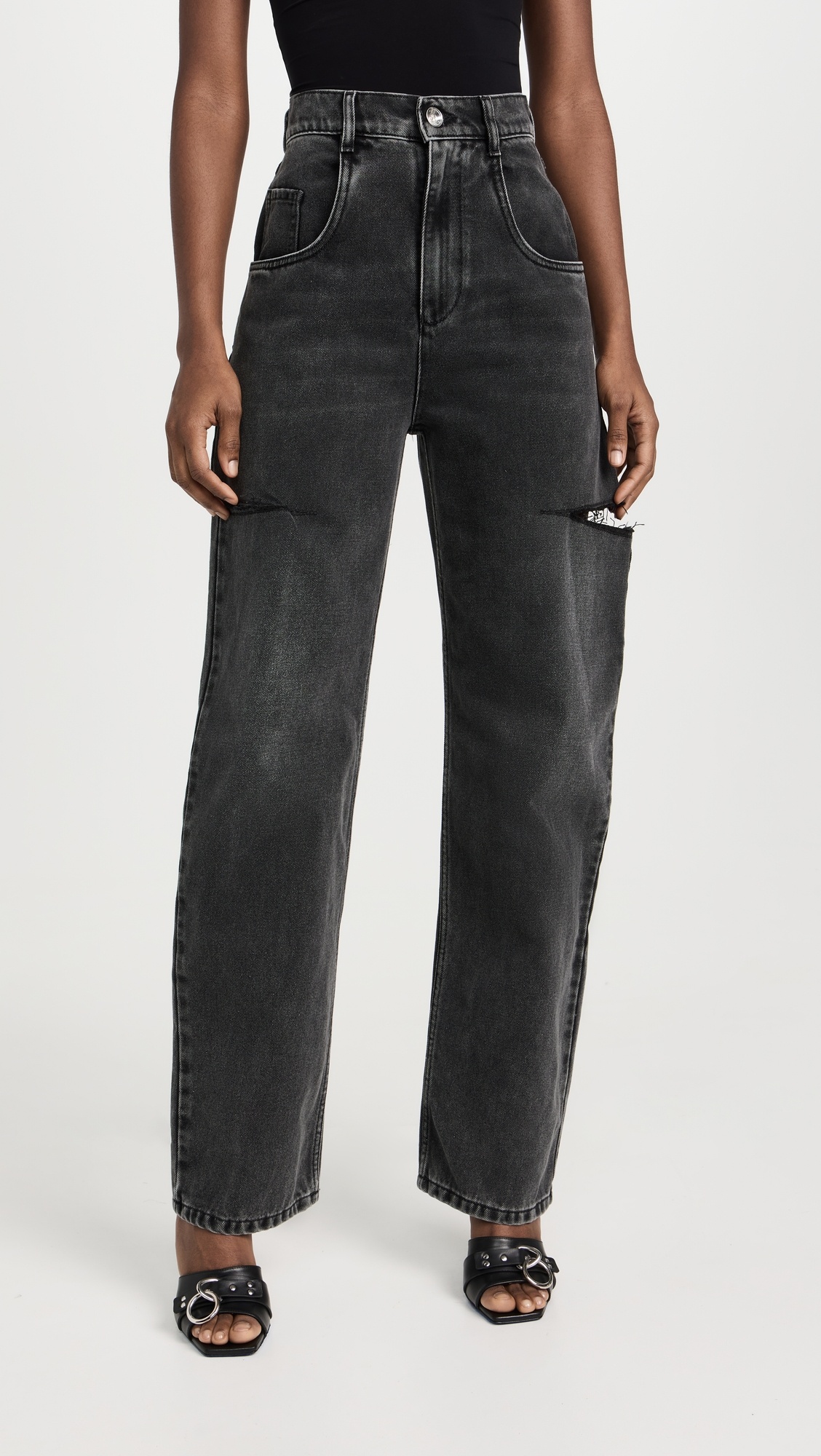Denim Jeans with Slash Details - 6
