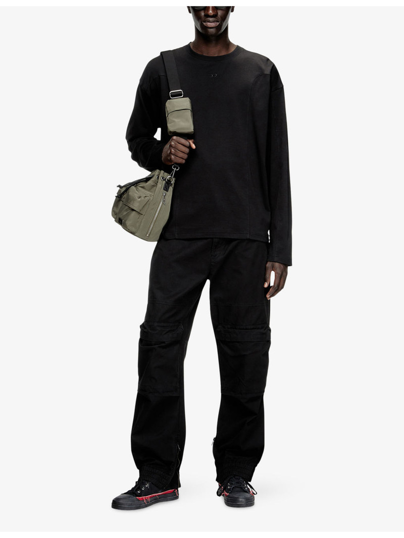 Diesel T-Boxt-Ls-Int Panelled Cotton-Jersey T-Shirt outlook