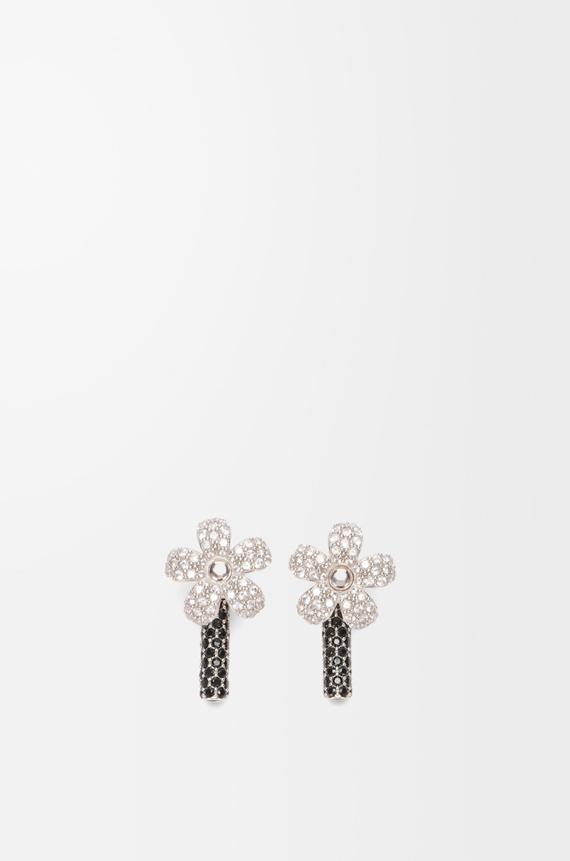 Loewe Flor earrings in sterling silver and crystals outlook