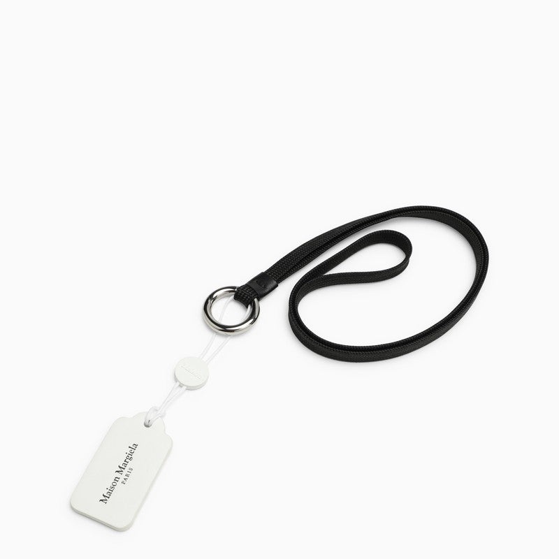 Maison Margiela White Leather Keyring Men - 3