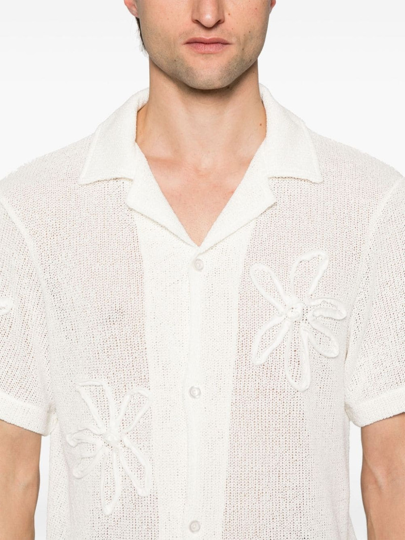floral-appliquÃ© crochet shirt 5