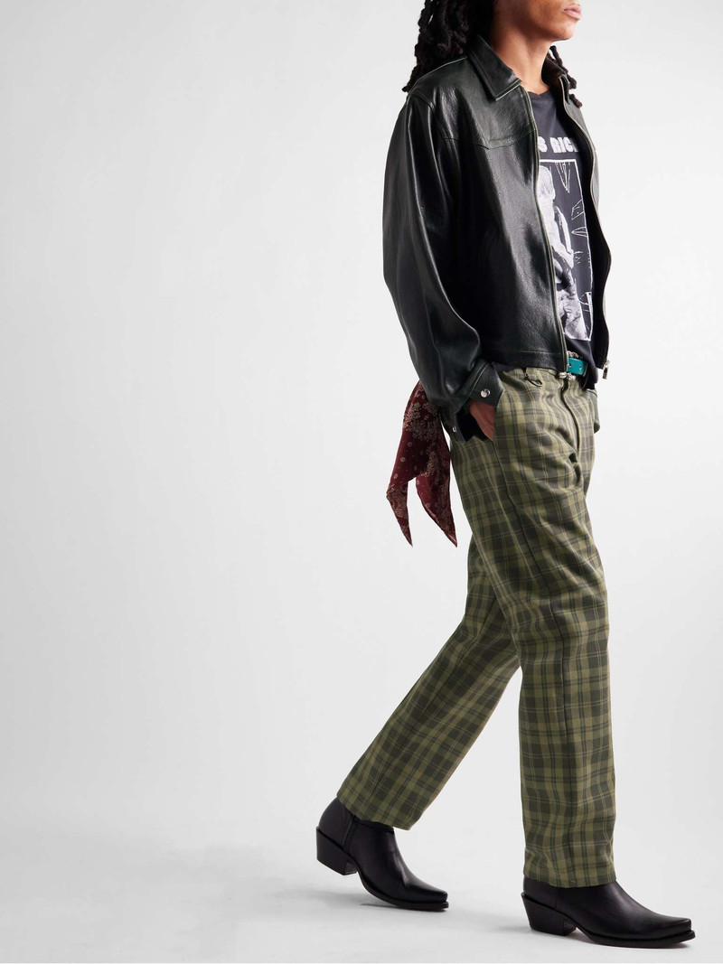 Enfants Riches Déprimés Straight-Leg Checked Cotton-Twill Trousers outlook