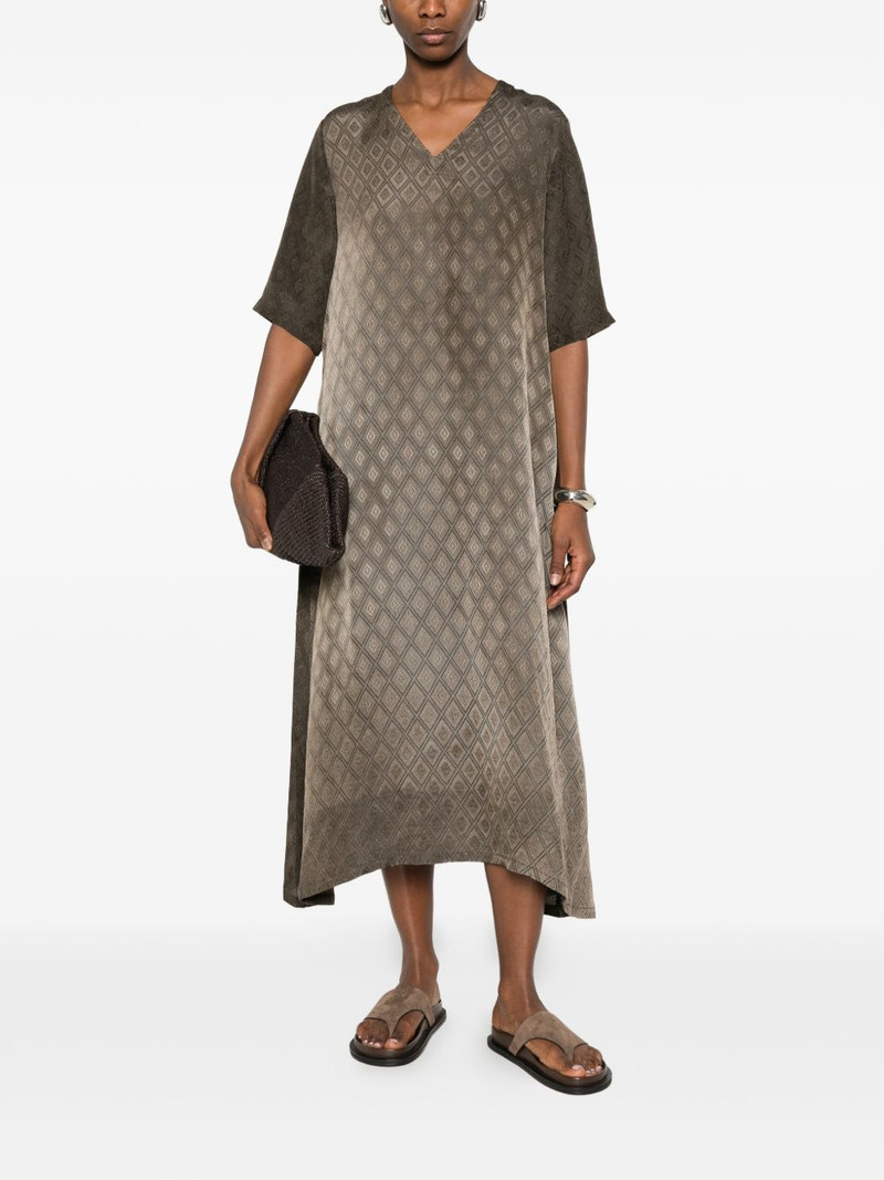 UMA WANG diamond V-neck midi dress outlook