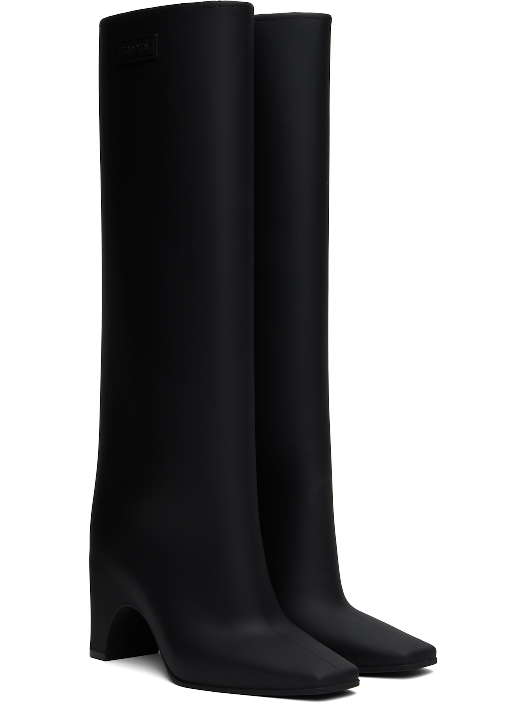 Black Rubber Bridge Tall Boots - 4