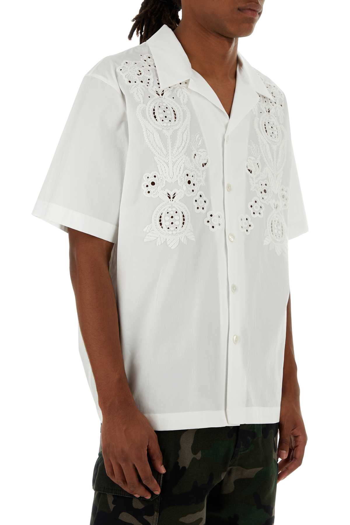 Valentino Garavani Men White Poplin Shirt - 3