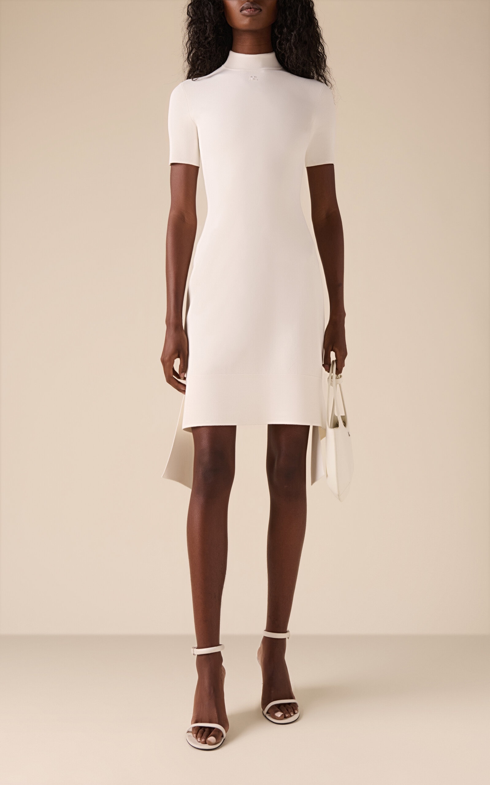 Scuba-Crepe Knit Mini Dress white - 3