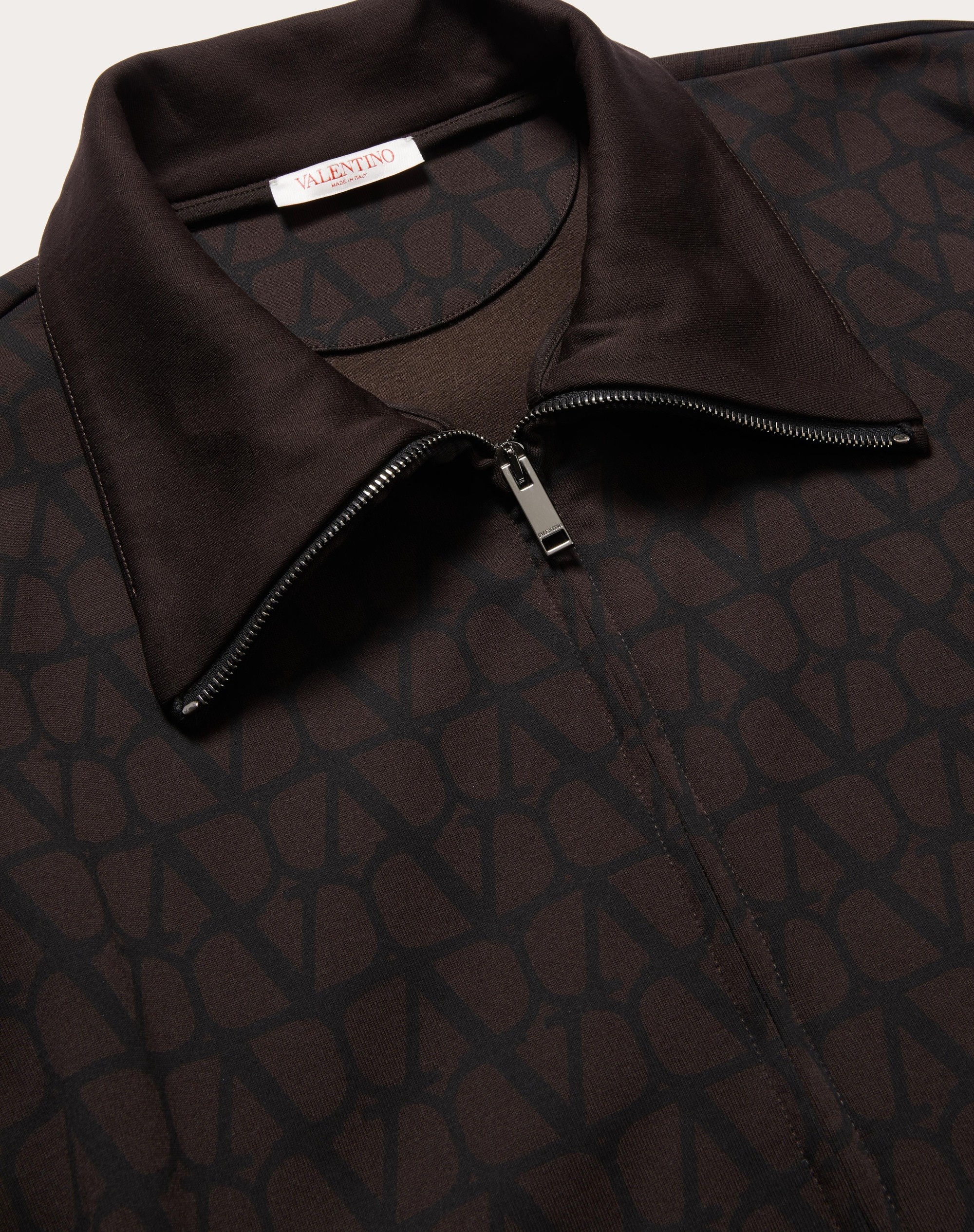 COTTON HIGH-NECK SWEATSHIRT WITH ZIPPER AND TOILE ICONOGRAPHE PRINT - 3