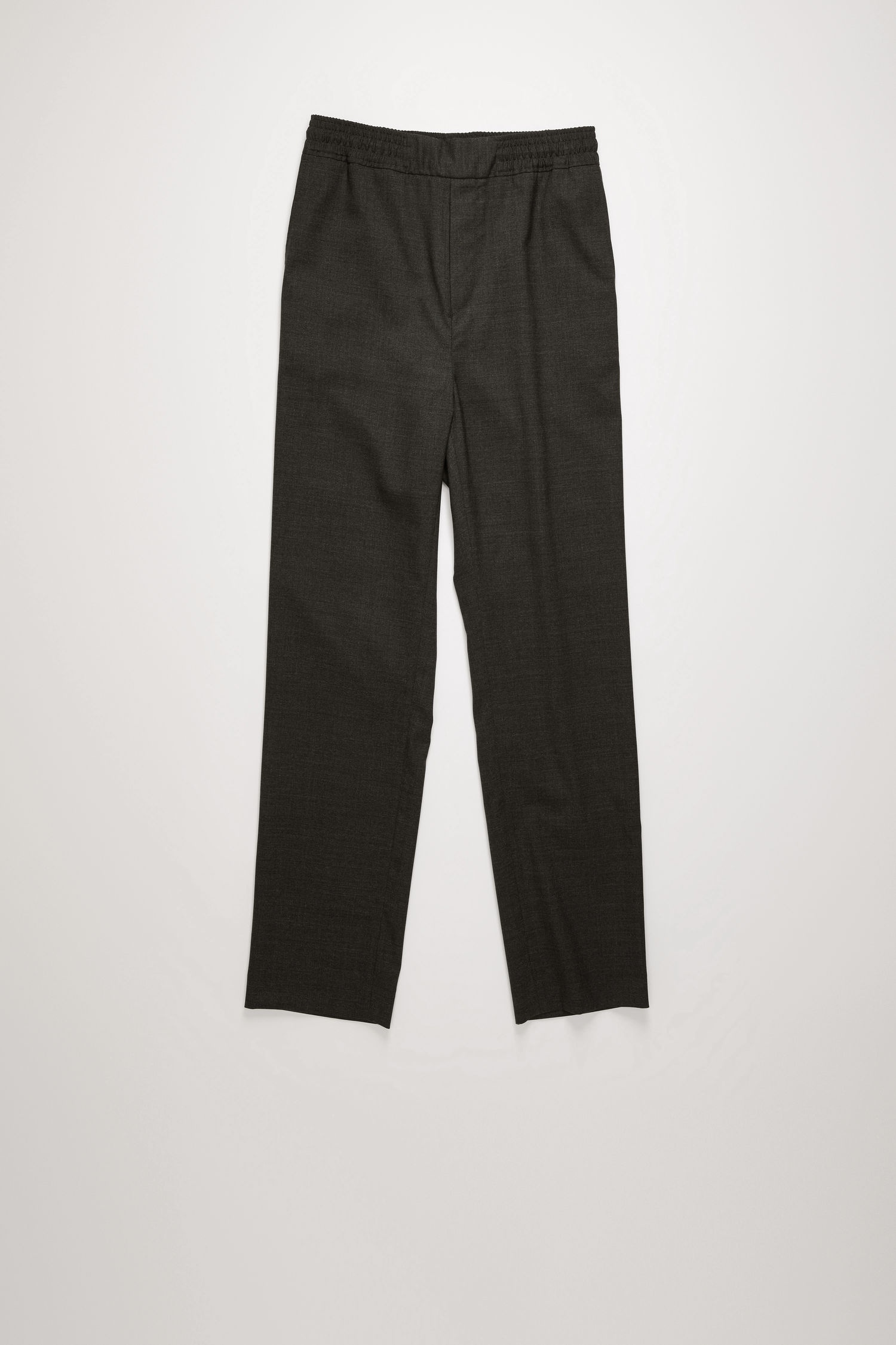 Cropped wool trousers dark grey melange - 1