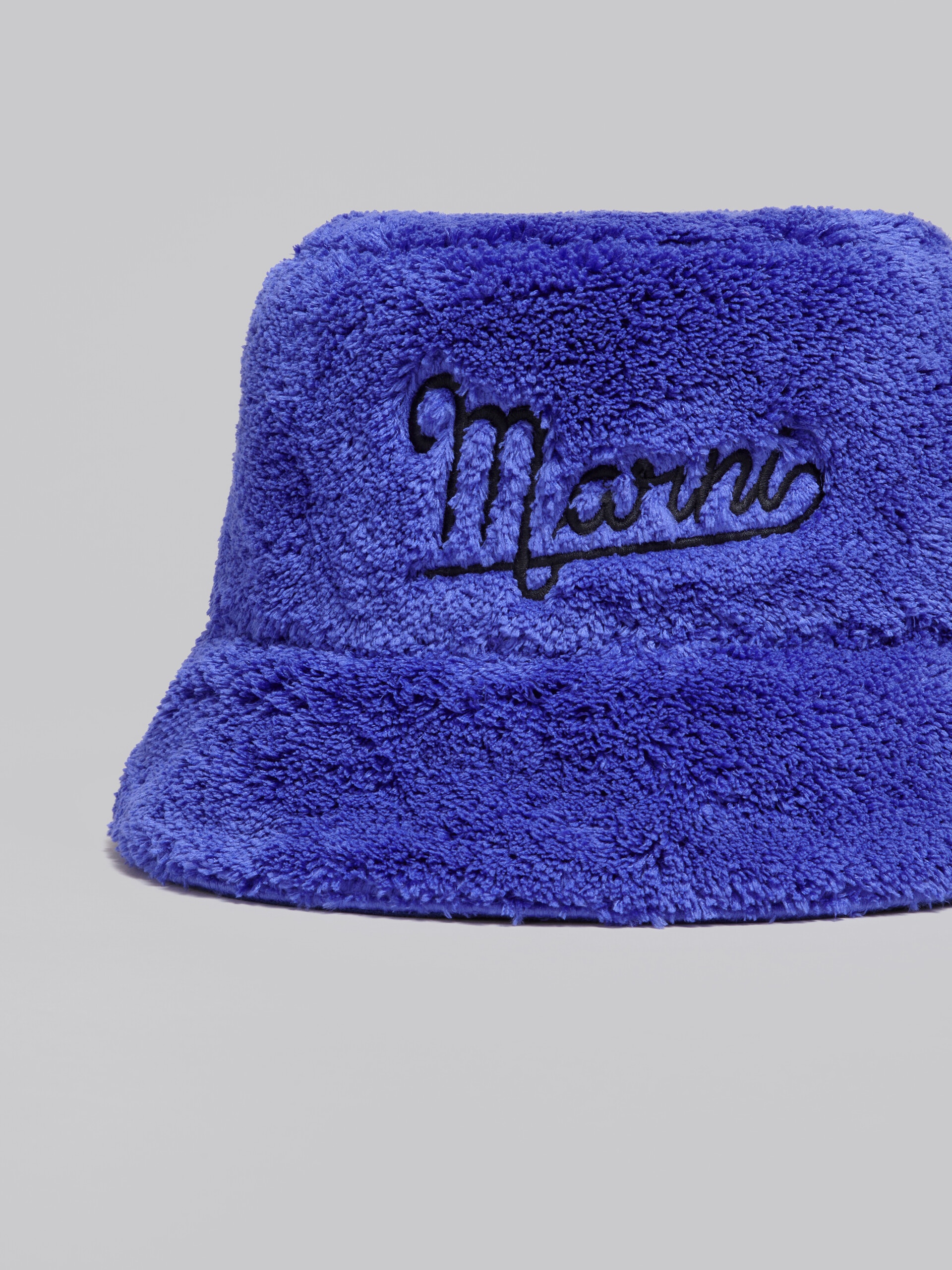 BLUE TERRY BUCKET HAT WITH LOGO - 4
