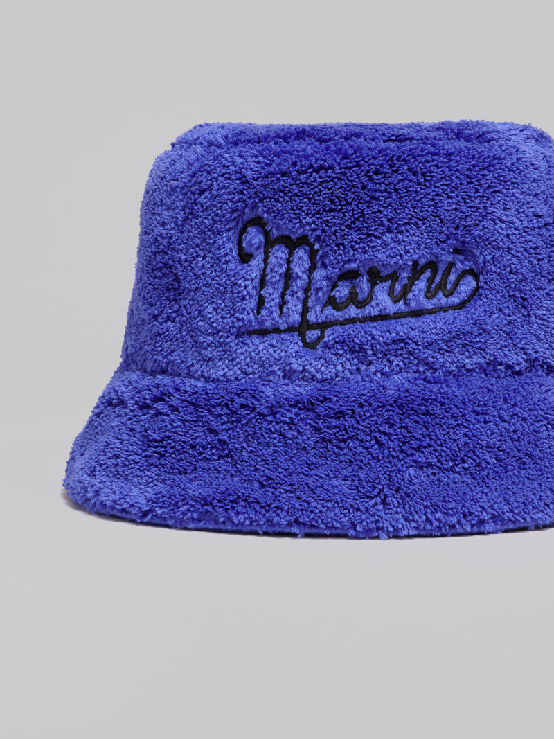 BLUE TERRY BUCKET HAT WITH LOGO 4