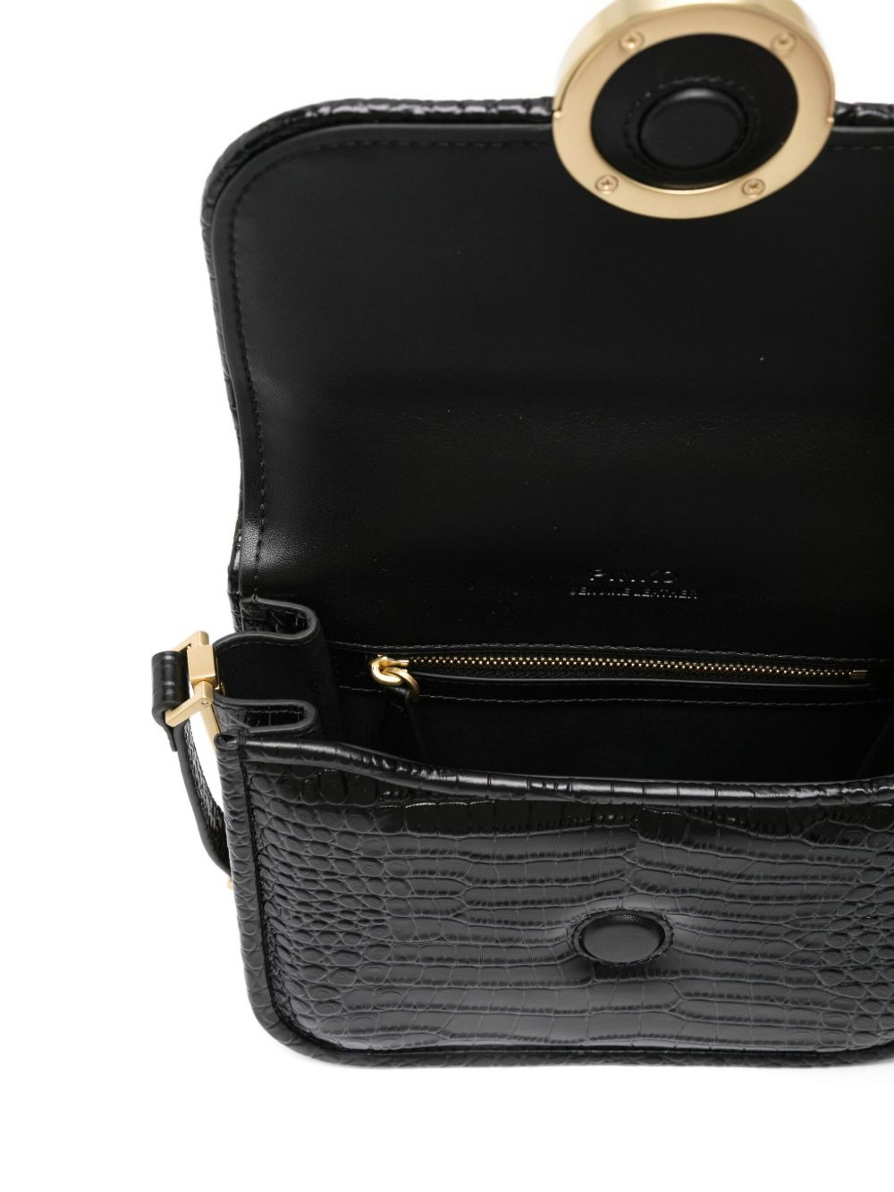crocodile-embossed leather cross body bag - 5