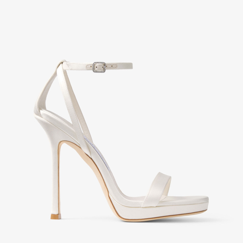 Moza Platform 120 Ivory Satin Sandals 1