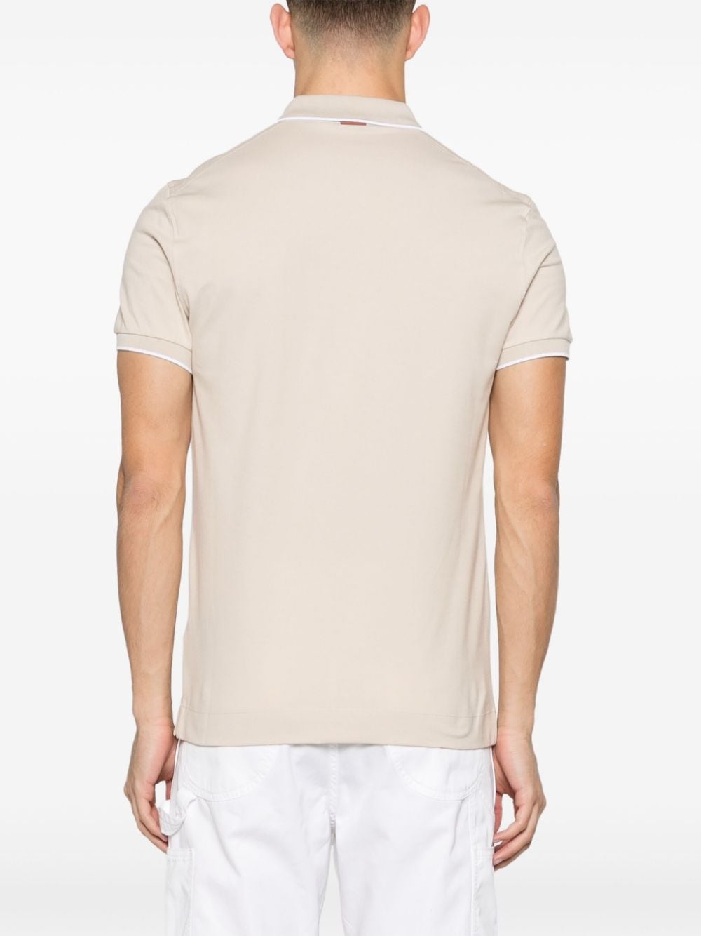 contrasting-trim piquÃ© polo shirt - 4