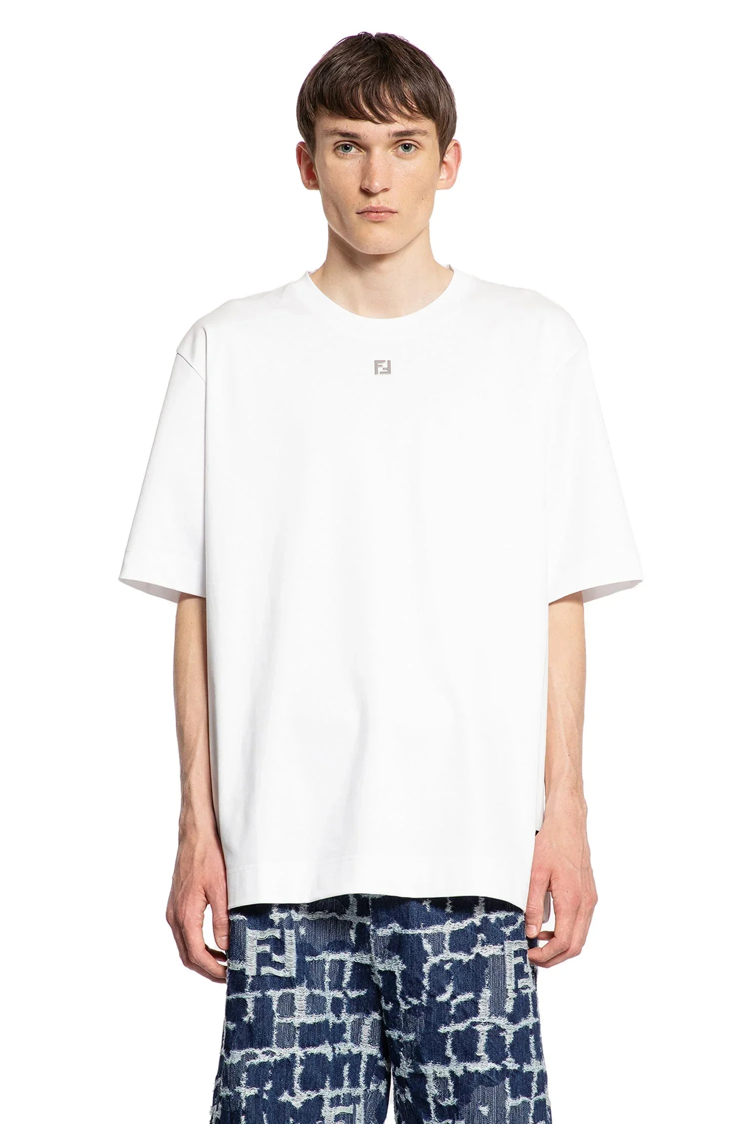 FENDI MAN WHITE T-SHIRTS - 1