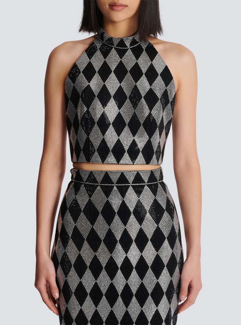 Diamond rhinestone halterneck top 5