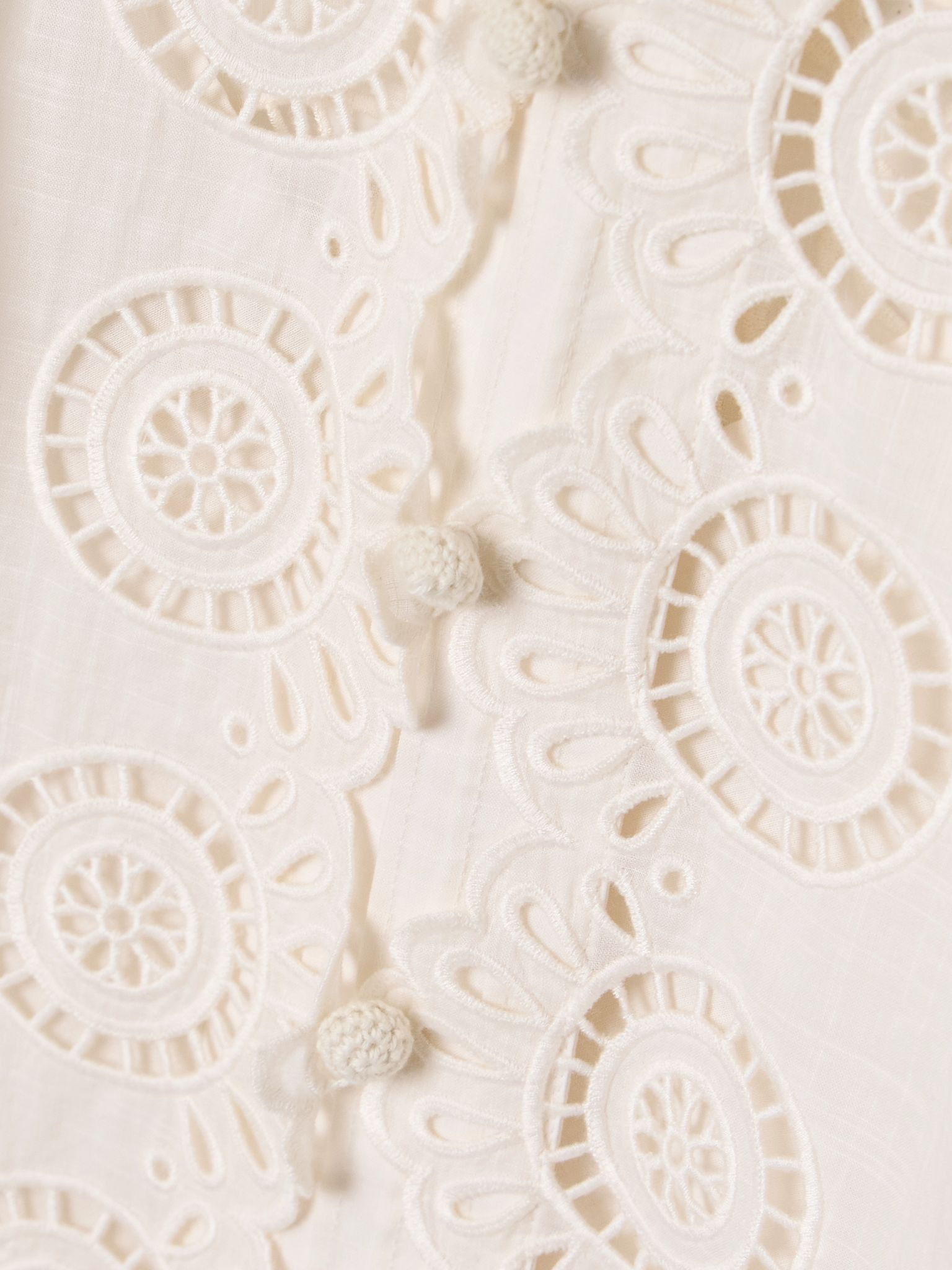 Lucky pintucked broderie anglaise cotton-voile top Cream - 5