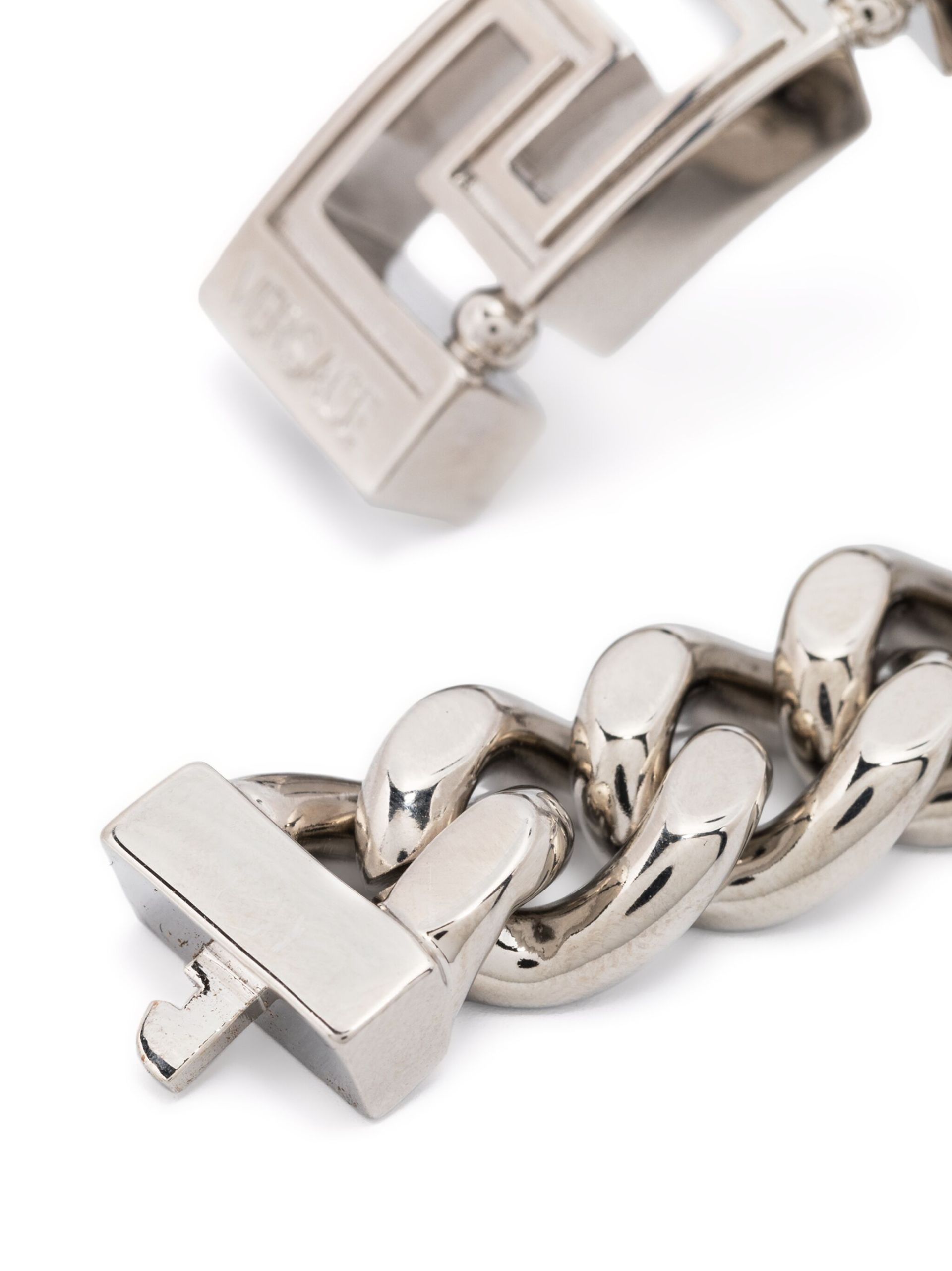 Silver-Tone Greca Chain Bracelet - 3