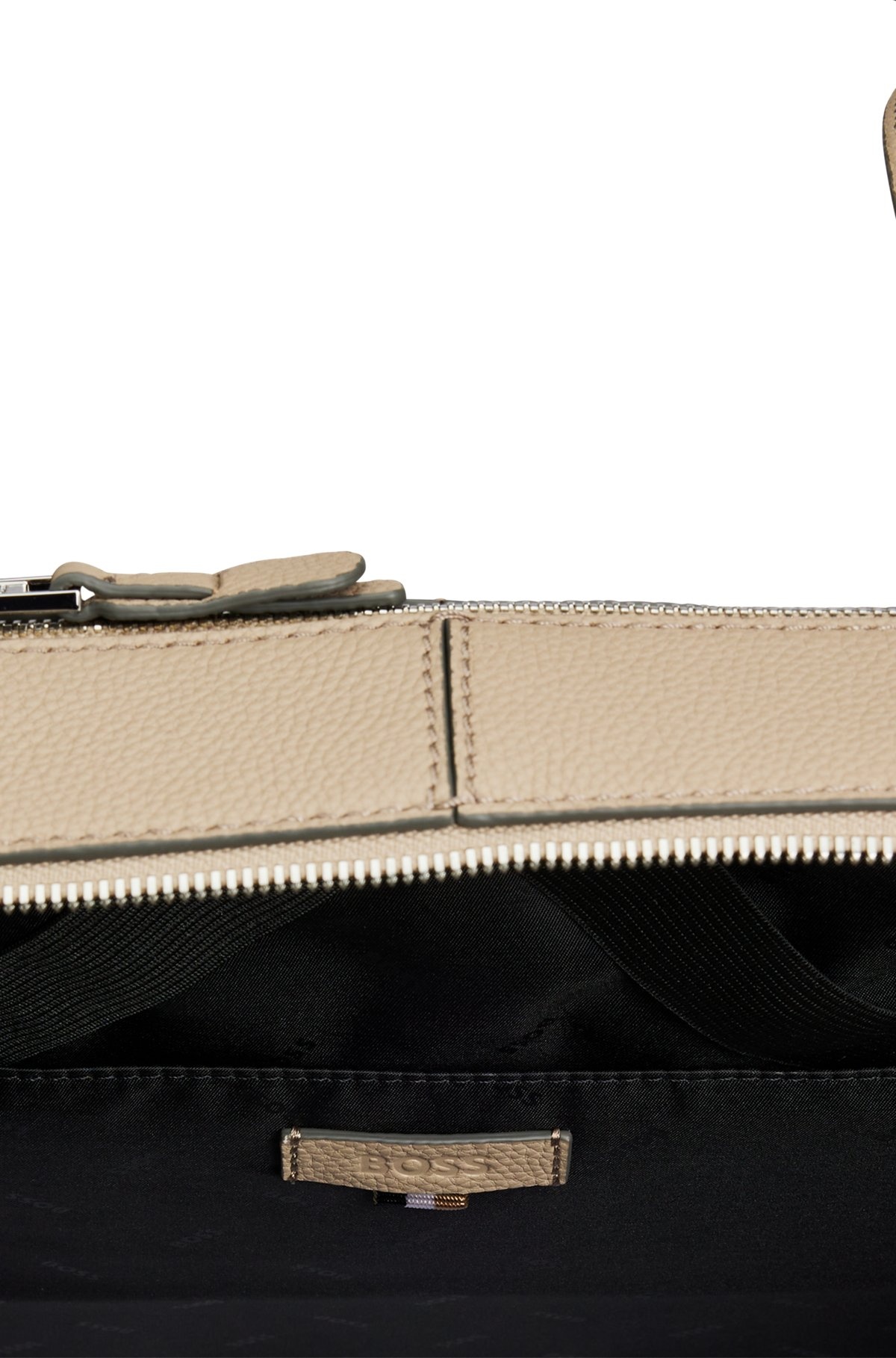 ZIPPED HOLDALL IN GRAINED LEATHER WITH LOGO LETTERING - 6