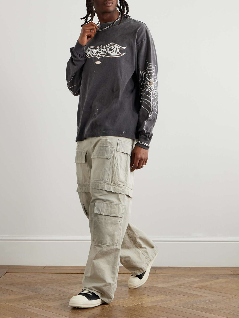 SAINT M×××××× +  TEFLON DISCO Distressed Printed Cotton-Jersey T-Shirt outlook
