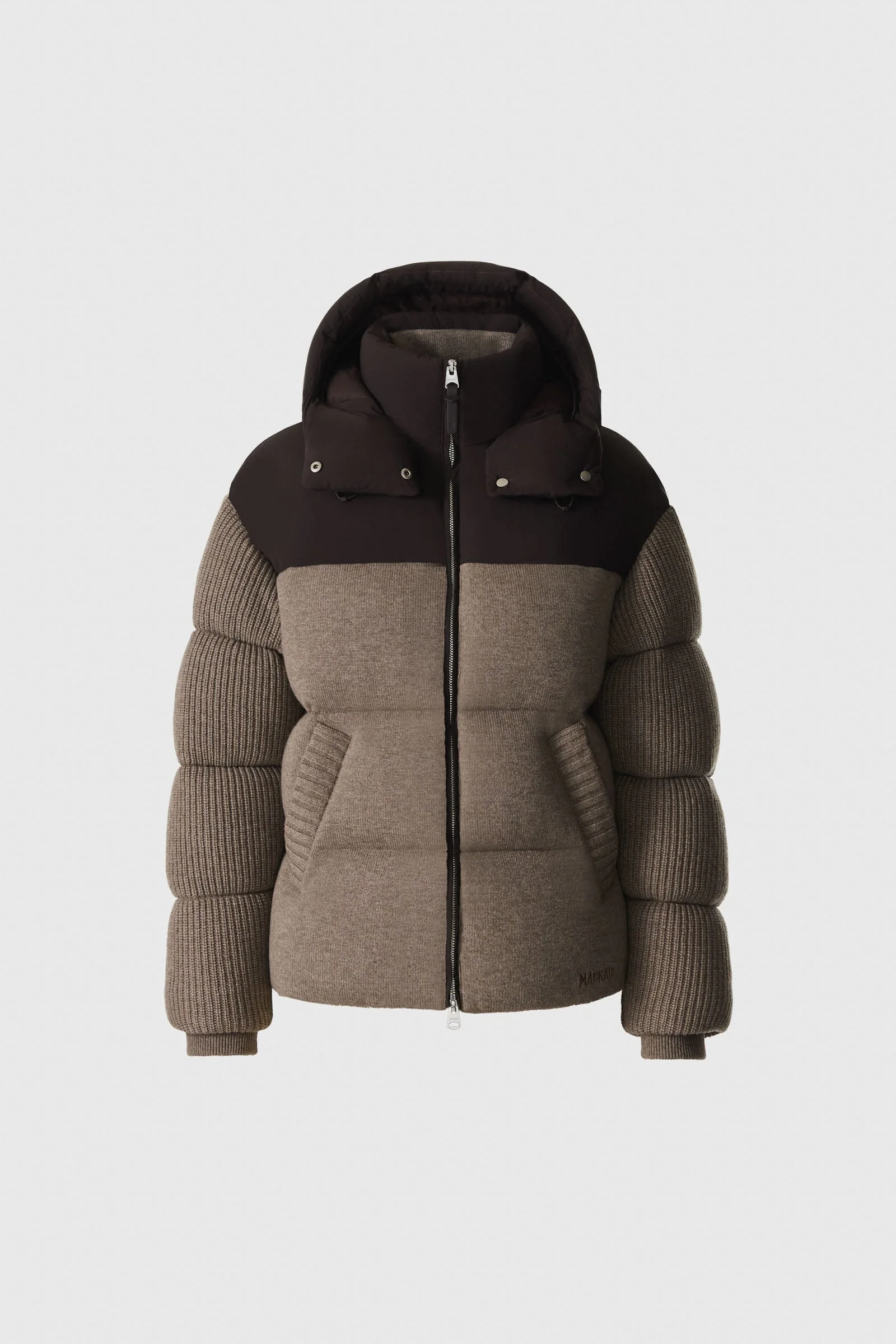 GREER Cashmere-Blend Down Jacket with Removable Hood - 1